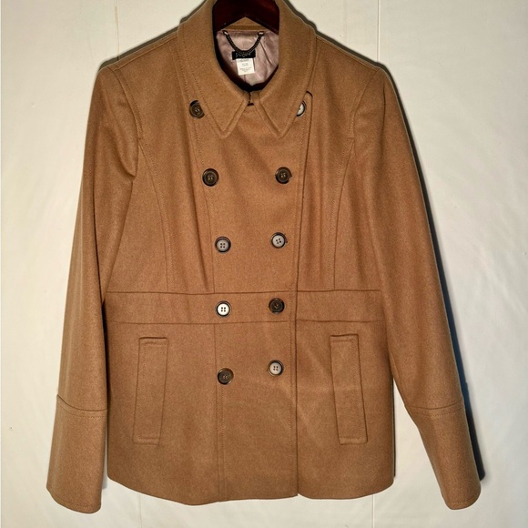 J. Crew wool blend pea coat, caramel
colour, size 14 - Picture 3 of 7